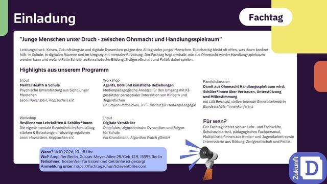 Einladung Fachtagung "Junge Menschen unter Druck – Zwischen Ohnmacht und Handlungsspielraum"